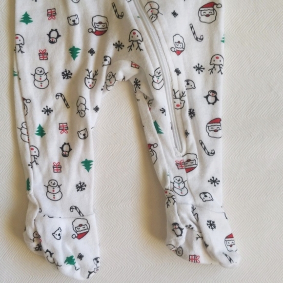 joe fresh minimalist christmas zipper footie sleeper pajamas 0-3 months baby - Picture 6 of 7